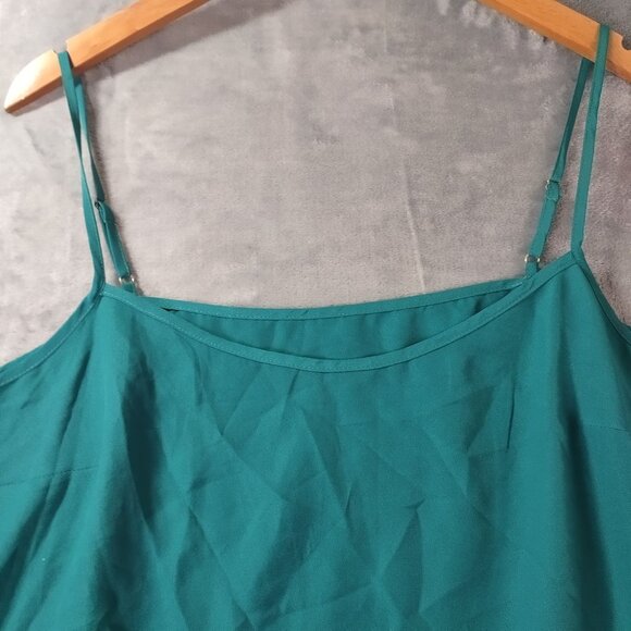 J Crew Womens Teal Cami Tank Top Medium Spaghetti Strap Lightweight‎ Summer - Picture 3 of 8